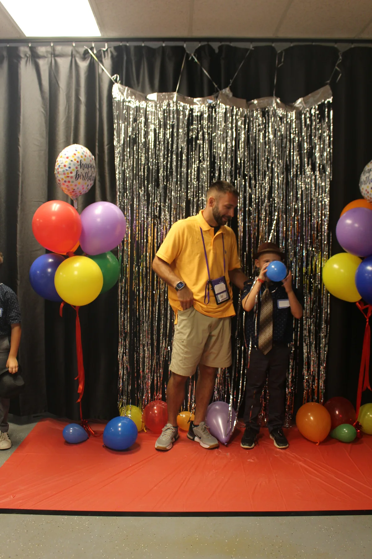 A colorful celebration setup at camp